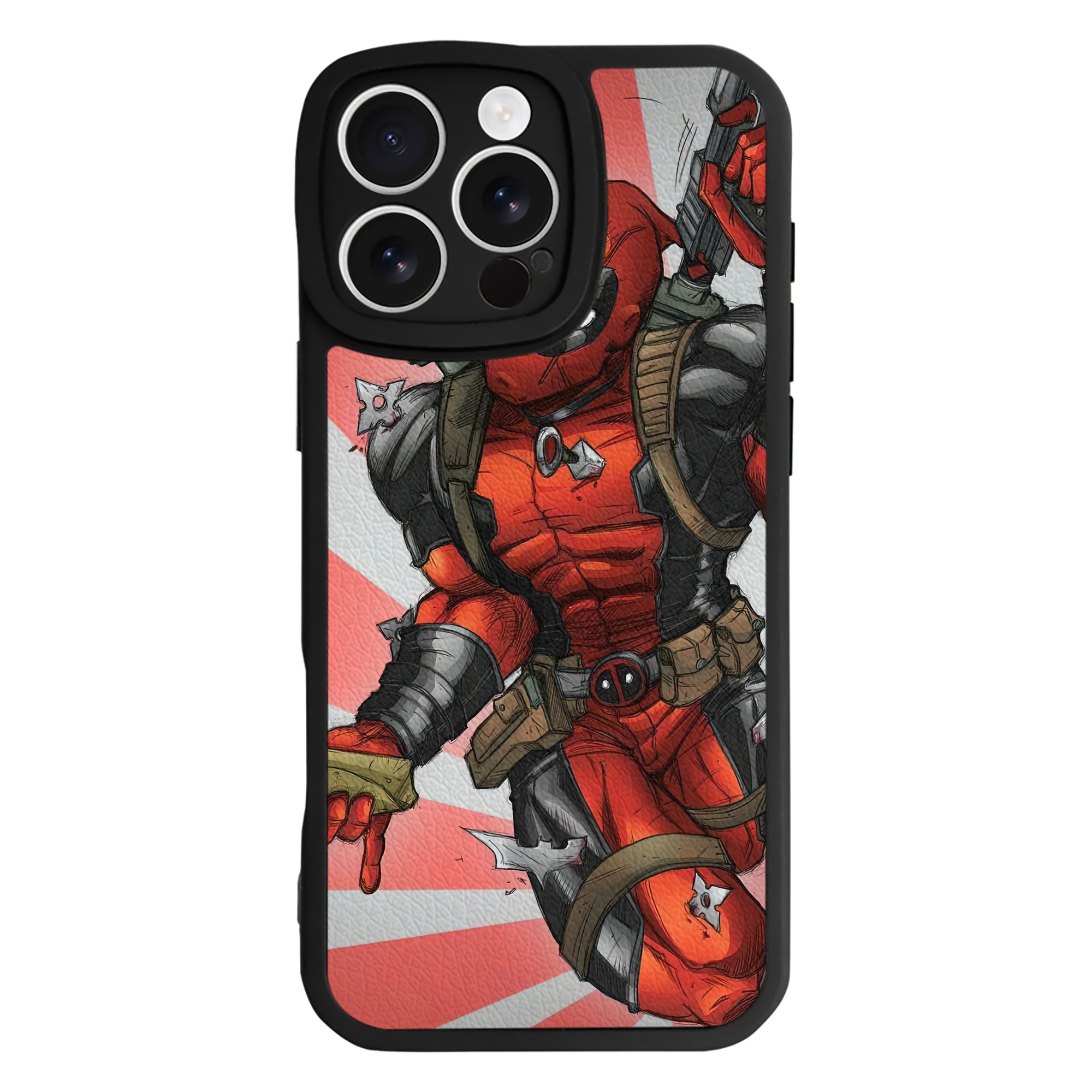 （画像用） Deadpool デッドプール 【iPhone 16シリーズ対応】シリコンスマホケース（レザー調） 材質：シリコン
